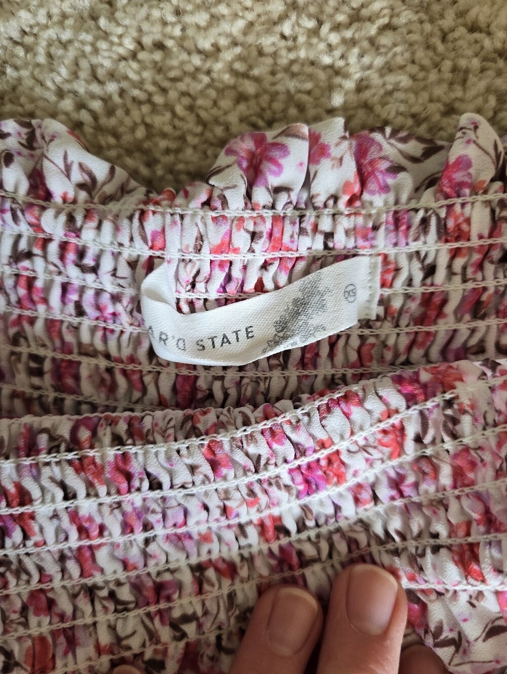 Altar'd State Size XS pink Floral Tiered Ruffle Mini Skirt Elastic Waist Lined - Picture 5 of 6